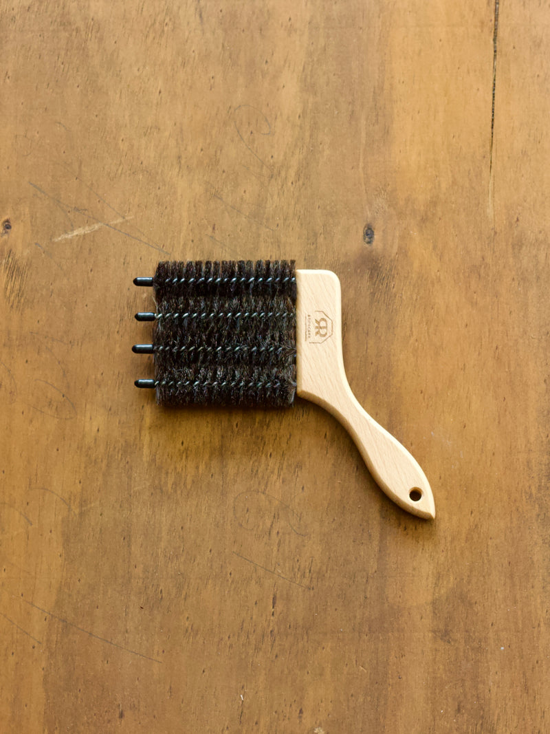 Redecker Venetian Blind Cleaning Brush with soft black bristles with a wooden handle