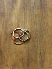 Hair ties made in Japan, labelled 'Snowman'