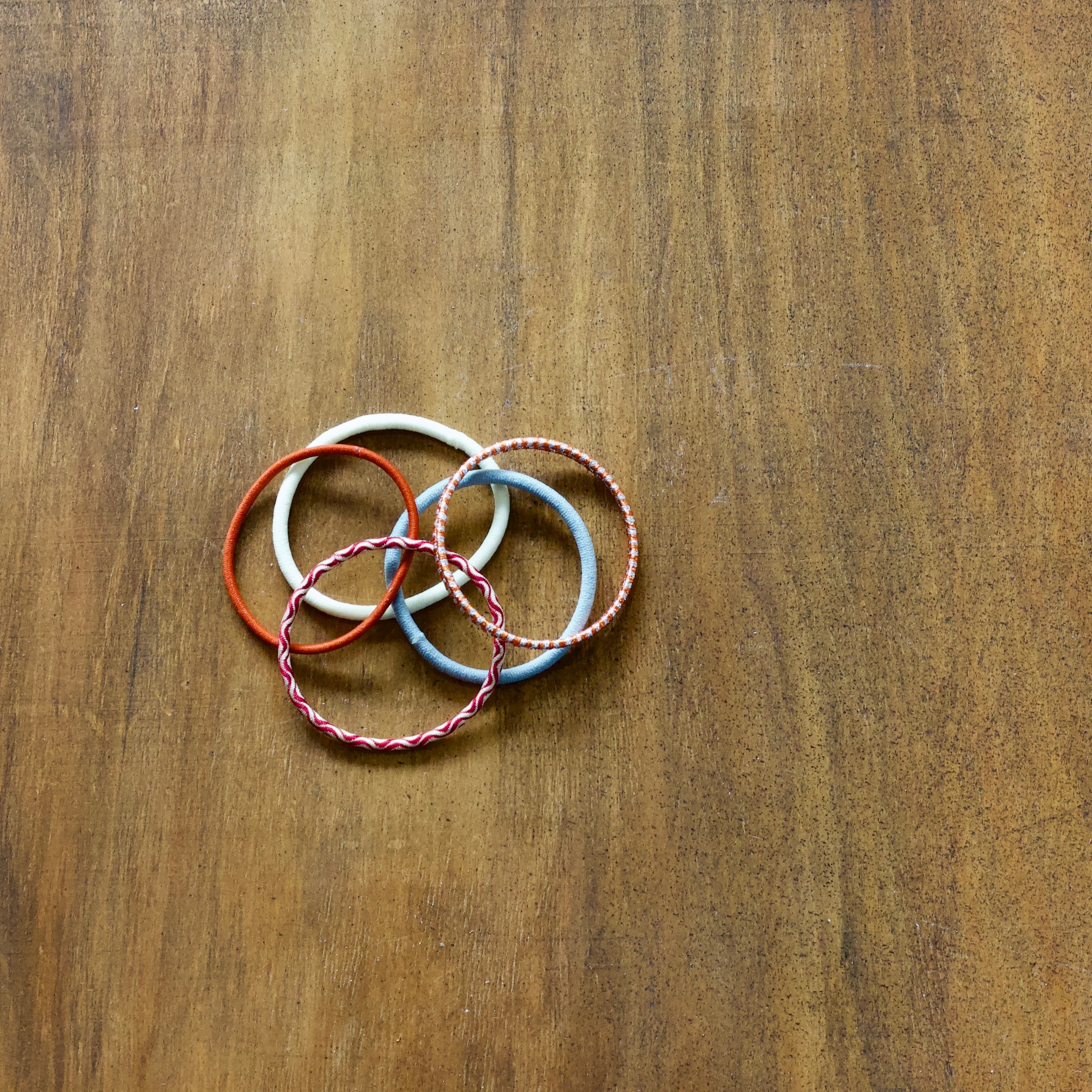 Hair ties made in Japan, labelled 'Snowman'