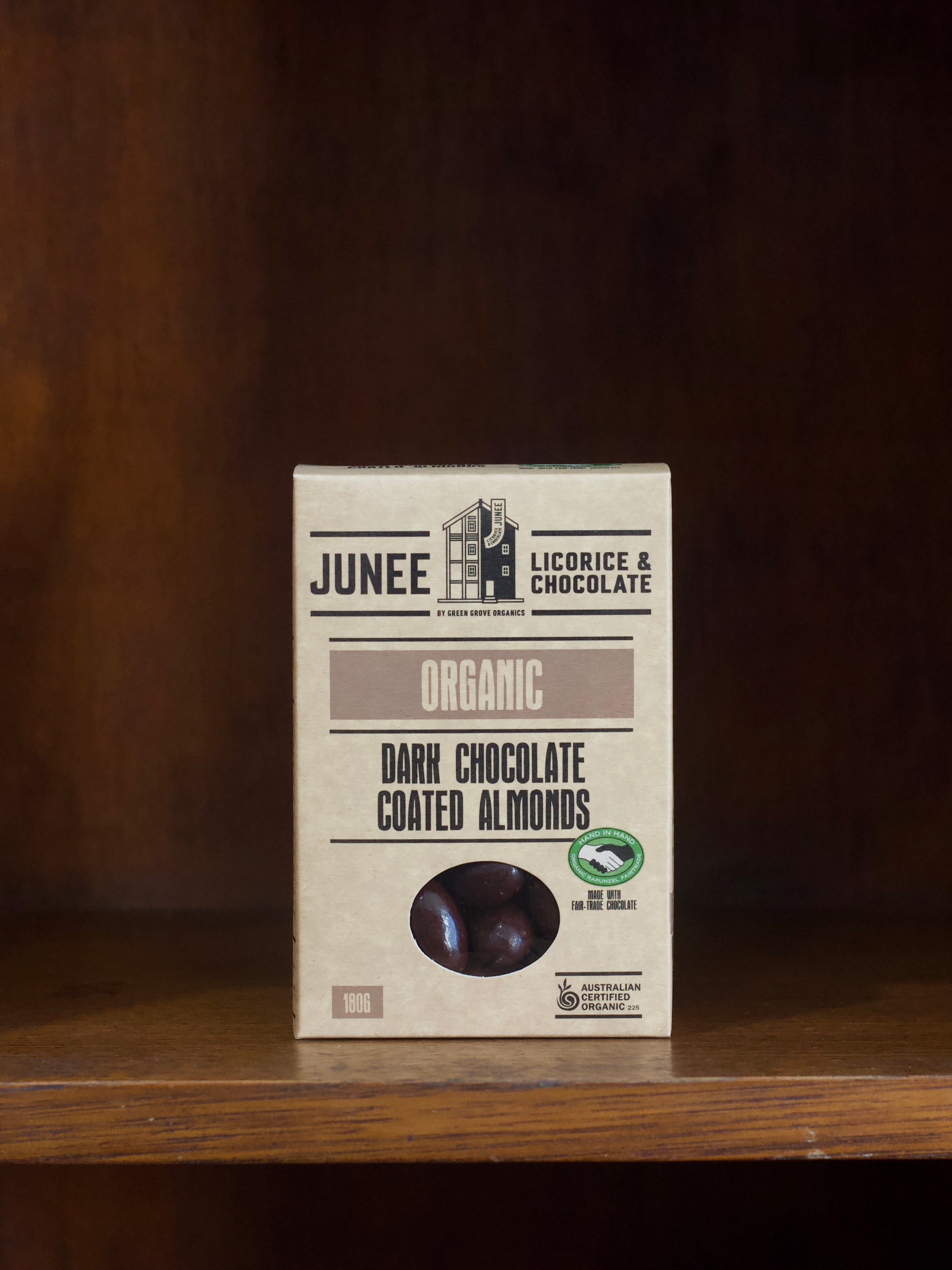 Junee Organic Dark Chocolate Almonds