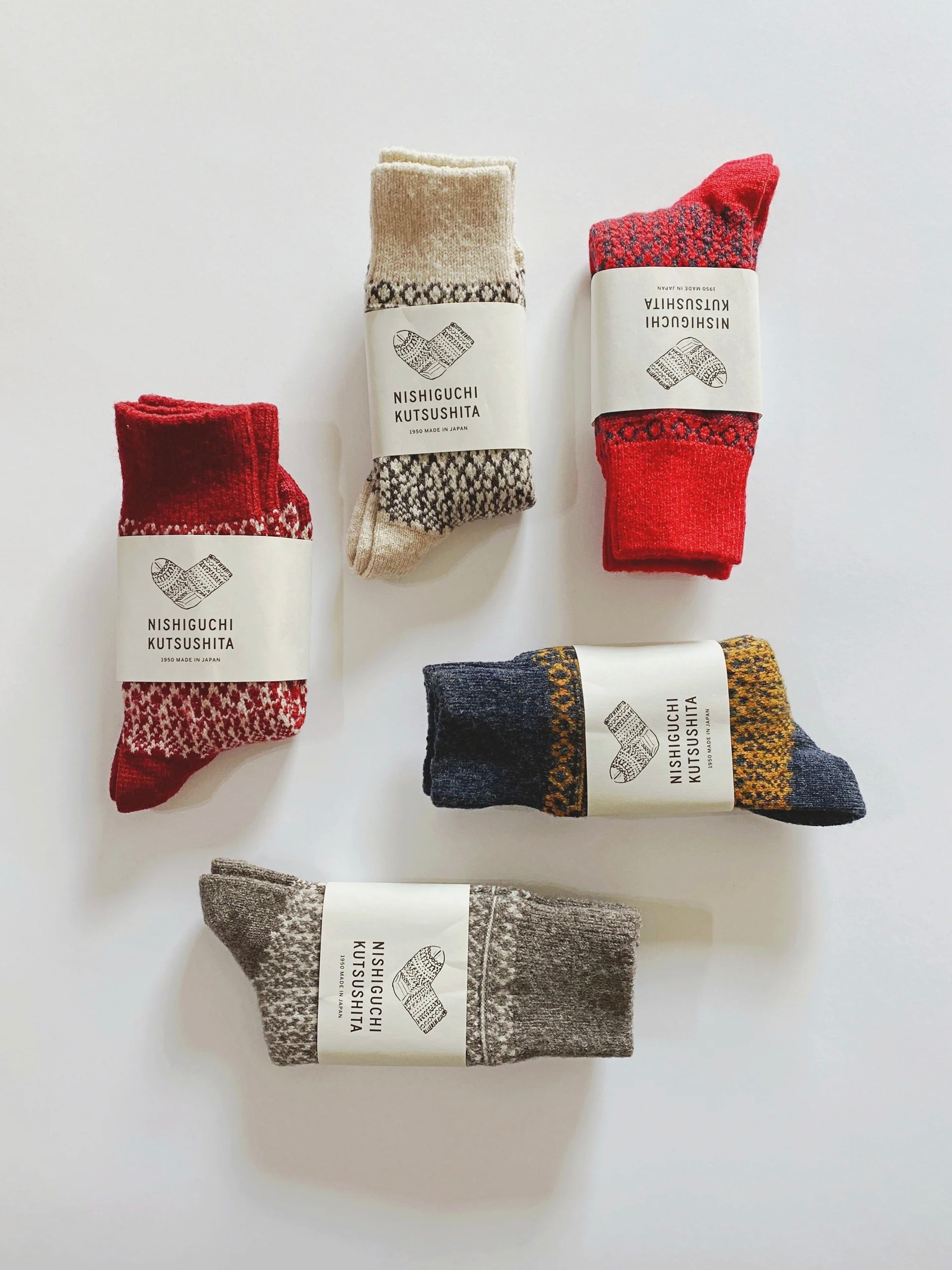 Nishiguchi Kutsushita Oslo Wool Jacquard Socks