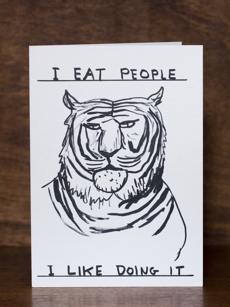 Tiger greeting card by David Shrigley