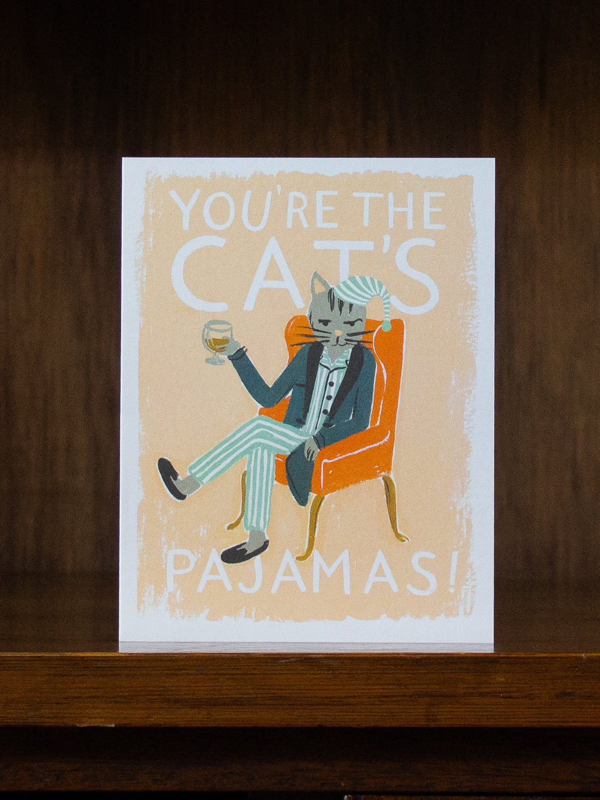 Rifle Paper greeting card cats pjamas